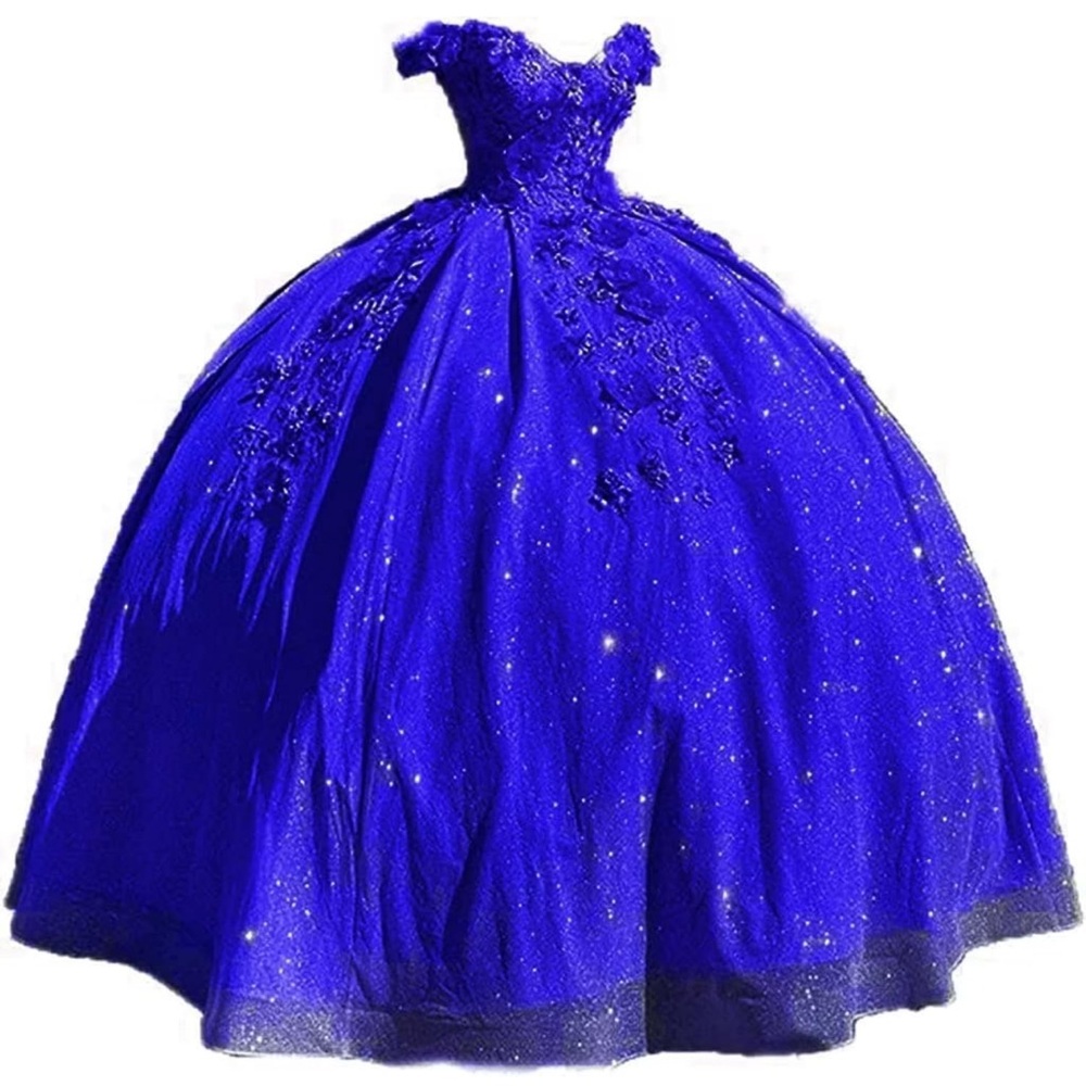 Blue, off the shoulders long dress 💙